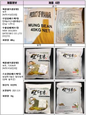 식약처, 잔류농약 기준 초과 미얀마산 '녹두' 회수